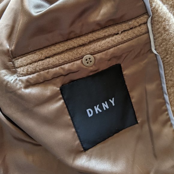 DKNY Beige Wool Boucle Coat - Size L - Picture 9 of 10